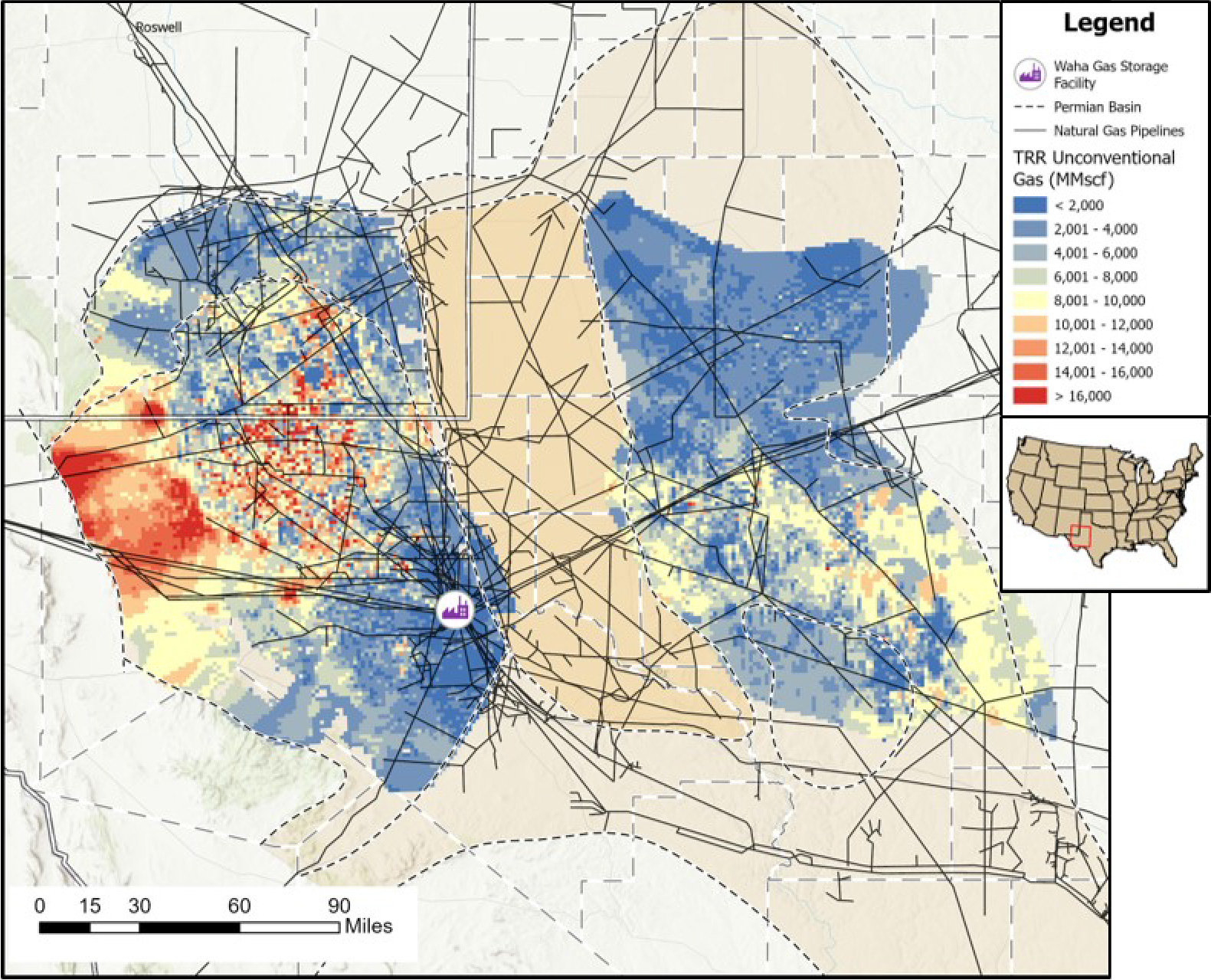 Waha hub, natural-gas pipeline network